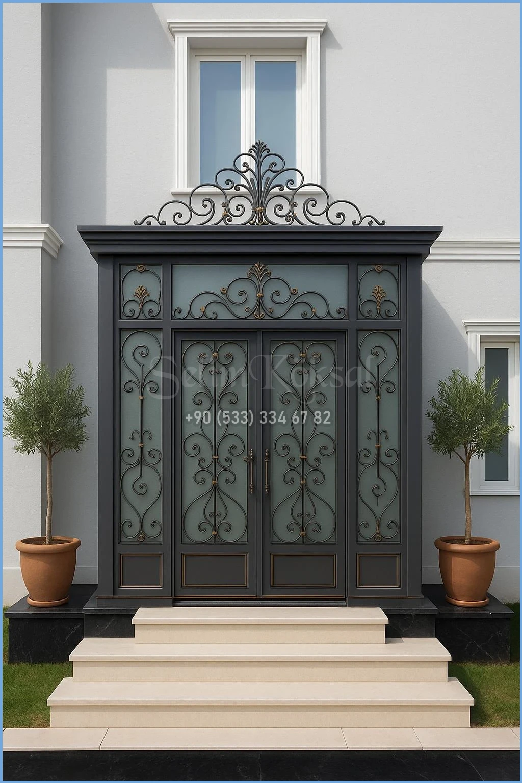 Ahşap Görünümlü Çelik Villa Kapıları – Doğallık ve Güven Bir Arada