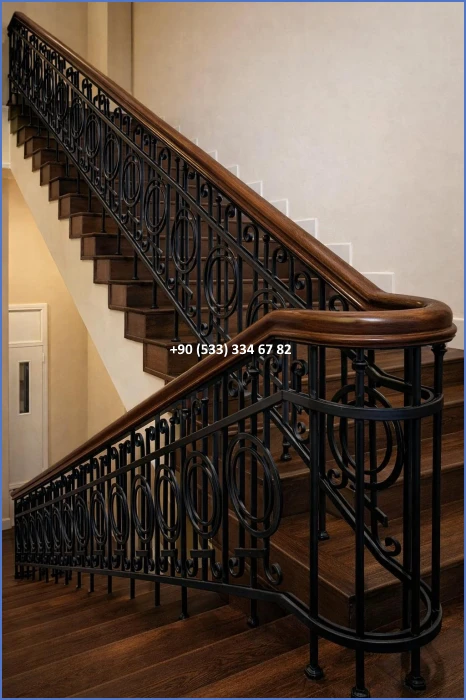 MERDİVEN KORKULUKLARI- MERDİVEN KORKULUK TASARIMI- FERFORJE MERDİVEN KORKULUK MODELLERİ dek8401