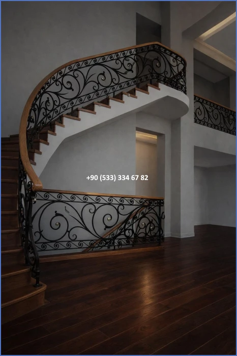 MERDİVEN KORKULUKLARI- MERDİVEN KORKULUK TASARIMI- FERFORJE MERDİVEN KORKULUK MODELLERİ dek8405