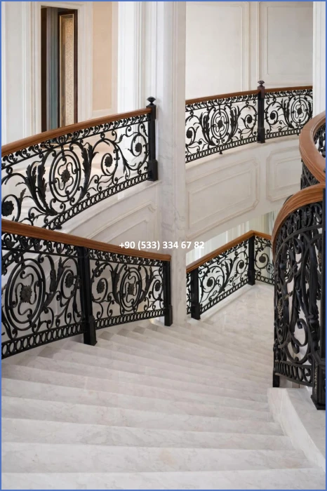 MERDİVEN KORKULUKLARI- MERDİVEN KORKULUK TASARIMI- FERFORJE MERDİVEN KORKULUK MODELLERİ dek8416