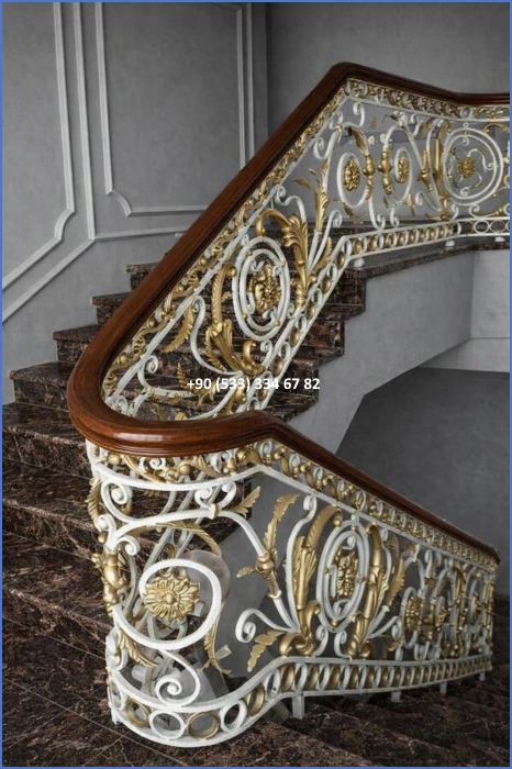 MERDİVEN KORKULUKLARI- MERDİVEN KORKULUK TASARIMI- FERFORJE MERDİVEN KORKULUK MODELLERİ dek8435