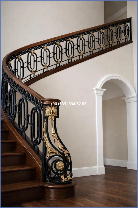 MERDİVEN KORKULUKLARI- MERDİVEN KORKULUK TASARIMI- FERFORJE MERDİVEN KORKULUK MODELLERİ dek8548