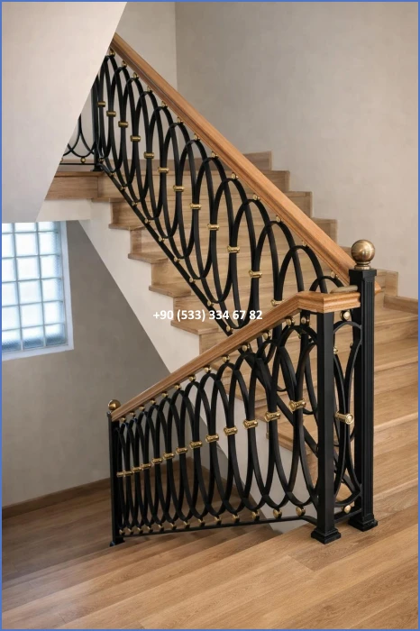 MERDİVEN KORKULUKLARI- MERDİVEN KORKULUK TASARIMI- FERFORJE MERDİVEN KORKULUK MODELLERİ dek8561